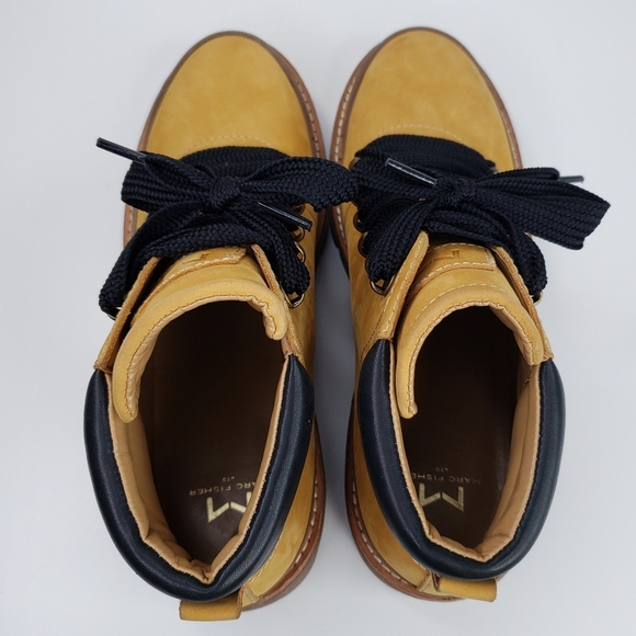 Marc Fisher LTD CLcairy Tan/Yellow Suede Lace up Hiking Outdoor Boots Sz 9.5M - Picture 5 of 10